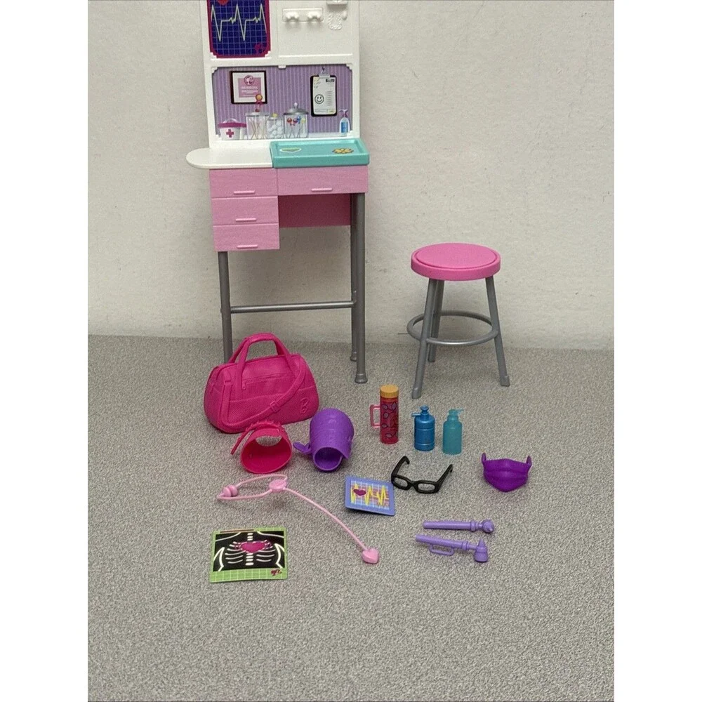 Barbie Medical Doctor Doll with Replacement Parts Accessories Lot Incomplete Set